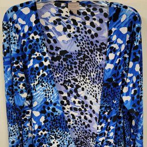 Blue Cheetah Print Cardigan